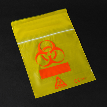 Пакет для транспортування біоматеріалів Biohazard з подвійною кишенею Жовтий Biosigma