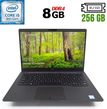 Ультрабук Б-класс Dell Latitude 7400 / 14" IPS / Core i5-8365U (4(8) ядра по 1.6-4.1GHz) / 8GB DDR4 / 256GB SSD M.2 / UHD Graphics 620 / WebCam / USB 3.1 / HDMI / Win 10 б/у