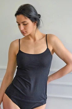 Хлопковая майка на тонких бретелях Janira 45044 black 46(L) Черный