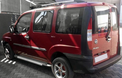 Бічні пороги з алюмінію Allmond Grey (2 шт) для Fiat Doblo I (2005-2010 років), Максі база