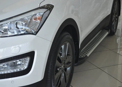Бічні пороги (алюмінієві, 2 шт.) для Hyundai Santa Fe 3 (2012-2018 рр.), пороги для Santa Fe 3