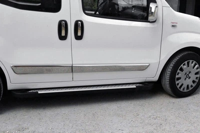 Боковые пороги (2 шт, алюм) для Peugeot Bipper, алюминиевые пороги для Peugeot Bipper, пороги Bipper