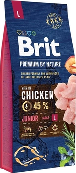 Sucha karma dla szczeniąt dużych ras BRIT Premium Junior L z kurczakiem 15 kg (8595602526437)