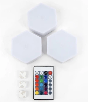 Набор из трёх LED ламп с пультом и подсветкой разных цветов led light with remote control set of 3