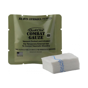 Бинт гемостатичний Combat Gauze Z-Folded, QuikClot, White, 7.5 х 3.7 см