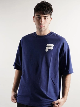 T-shirt męski luźny Fila FAM0140-50016 S Niebieski (4064556334008)
