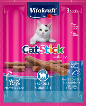 Лакомство для кошек Vitakraft мясные палочки с камбалой и Омега-3 3 шт х 6 г (4008239312181)