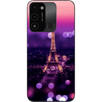 Силиконовый чехол SMTT для Tecno Spark Go 2022 с картинкой Париж ночью