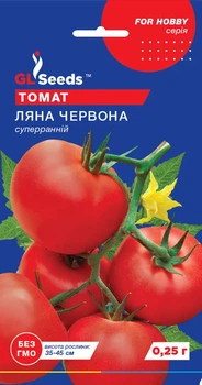 Насіння томат Ляна червона (0,25 г) помідор ультраскоростиглий низькорослий, For Hobby, TM GL Seeds