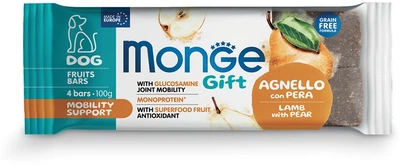 Ласощі для собак Monge Gift Dog Mobility support ягня з грушею 100 г (8009470085847)