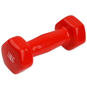 Гантель виниловая U-Power Fitness 1х1.5 кг Red (U17015)