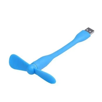 Міні USB гнучкий-вентилятор Портативний для PowerBank або ноутбука Блакитний