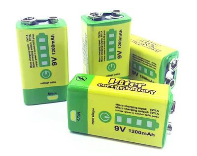 Акумулятор "Крона" 6F22 9В 1200 мАг USB. Liter Energy