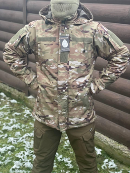 Куртка демісезонна подовжена тактична військова мультикам Soft Shell Single Sword для ЗСУ L