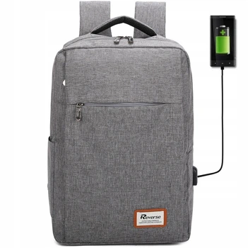 Рюкзак для ноутбука Reverse USB 15.6 сірий (PLP-FRAN-EKSTD15G)
