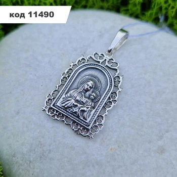 Серебряная ладанка "Божья Матерь" 925° пробы с чернением (11490)