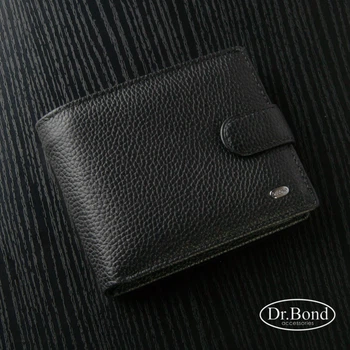 Кошелек мужской Classic из натуральной кожи DR. BOND M30-1 черный
