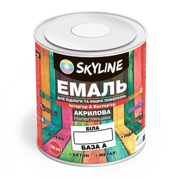 Эмаль для пола акрил-полиуретановая SkyLine Белый База А 0.75 л