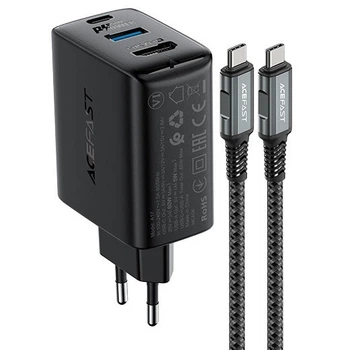 Многофункциональное зарядное устройство с быстрой зарядкой + кабель Type-C ACEFAST A17 USB/Type-C/HDMI Черный