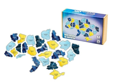 Деревянный пазл на магнитах "Мапа Украины" PuzzleOk 25 элементов