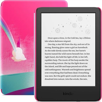 Електронна книга Amazon Kindle Kids 11th Gen 2022 Unicorn Valley, 16 ГБ, дисплей 6 E Ink Carta, антиблікове покриття, сенсорний екран, підсвічування, Bluetooth/Wi-Fi, веб-браузер, словник, 300 dpi, рожева