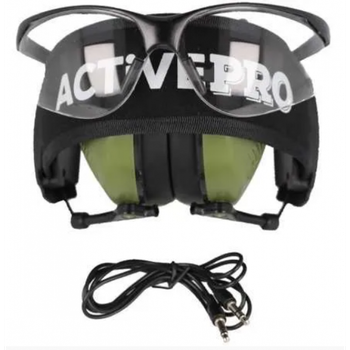 Професійні Активні Тактичні Навушники REALHUNTER Active Pro Окуляри Олива (LE-401B+LG3048 OLIVE)