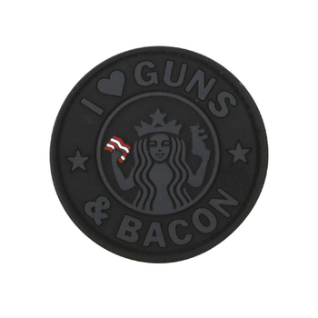 Шеврон "Guns & Bacon", Kombat Tactical, Black