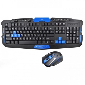 Беспроводная клавиатура с мышкой UTM НК 8100 Черная с синим