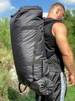 Баул 100 літрів військовий армійський ЗСУ тактичний сумка рюкзак похідний чорний