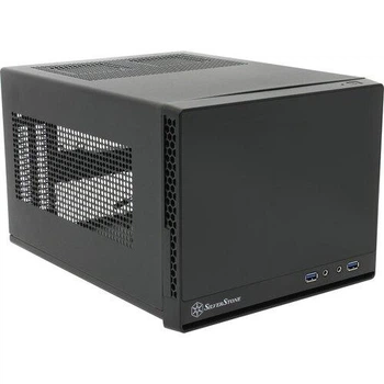 Корпус SilverStone SUGO SG13B-Q, MiniITX, USB3.0x2, пластик під алюміній (передня панель) ,без БЖ, ч (SST-SG13B-Q)