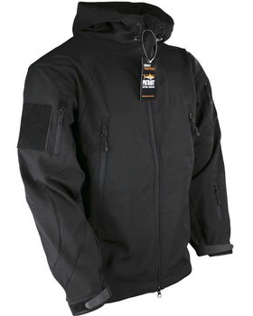 Куртка мужская тактическая KOMBAT UK военная с липучками под шевроны ВСУ Soft Shell XXL черный (OPT-29461)