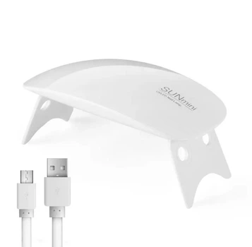 Портативная мини лампа для маникюра с USB SunMini, 6 ВТ., белая