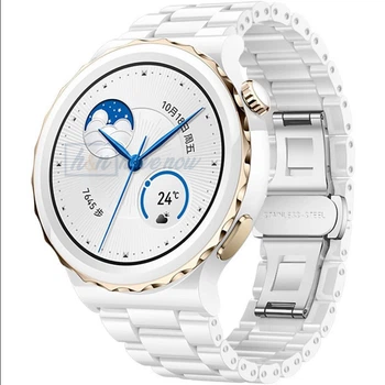 Умные часы Smart Watch GT3 Pro Ceramic, голосовой помощник, голосовой вызов, оксиметр, пульсометр, тонометр, режим спорт, прогноз погоды, для женщин, белые (001438749).