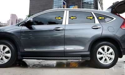 Нержавеющие молдинги для дверных стоек Honda CR-V 2012-2016 (6 шт)
