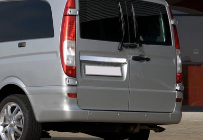 Накладка на номер (2-дверная, нержавеющая сталь) OmsaLine для Mercedes Vito W639 - Итальянская нержавейка (без