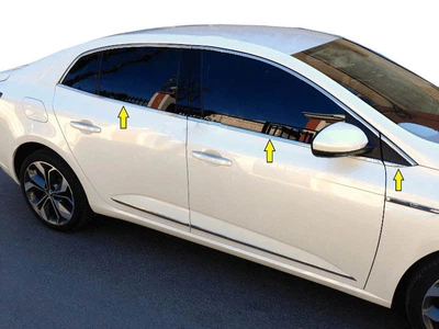 Renault Megane IV (2016-2025) - Нижня окантовка скла OmsaLine - 6 шт, нержавіюча сталь, Італія