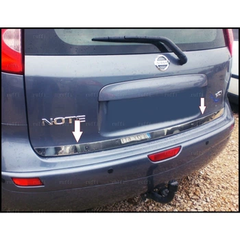 Кромка багажника (нерж.) для Nissan Note 2004-2012, Нержавеющая кромка багажника для Nissan Note