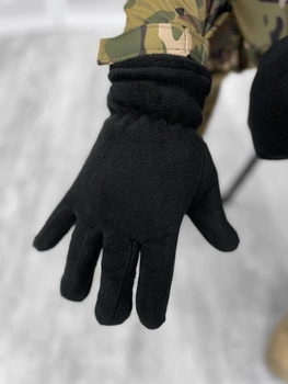 Тактические перчатки флисовые Black XL