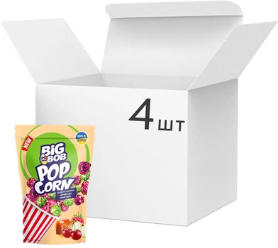 Упаковка попкорна в карамели Big Bob Фруктовые приключения 85 г х 4 шт (0.34 кг) (4820241800568)