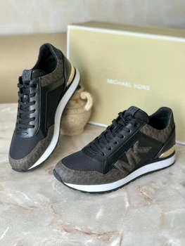 Кроссовки Michael Kors Maddy Mixed-Media Trainer черные 39 (8,5) 25,5 см (49F1MAFS1B)