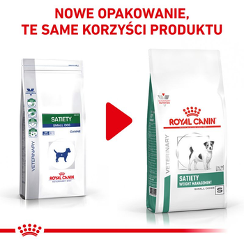 Sucha karma dla dorosłych psów Royal Canin Satiety Small Dog dla dorosłych psów o wadze poniżej 10 kg 1,5 kg (3182550831109) (42520151)