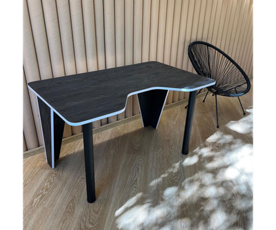 Стіл комп'ютерний геймерський ігровий DROM Superellipse Black+White
