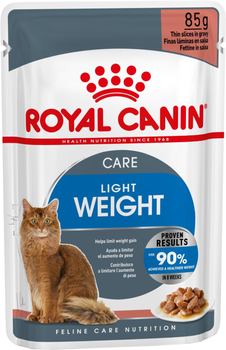 Вологий корм для дорослих котів Royal Canin Light Weight Care шматочки в соусі 85 г (9003579308769)
