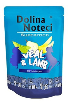 Mokra karma dla psów Dolina Noteci Superfood Cielęcina i jagnięcina 300 g (5902921304531)