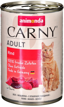 Вологий корм для котів Animonda Carny Adult яловичина 400 г (4017721837231)
