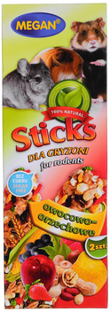 Smakołyk dla gryzoni Megan Sticks Kolba owocowo-orzechowa 2 szt. (5906485082775)