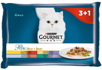 Mokra karma dla kotów Purina Gourmet Perle mięsny duet 4 x 85 g (7613037552300)