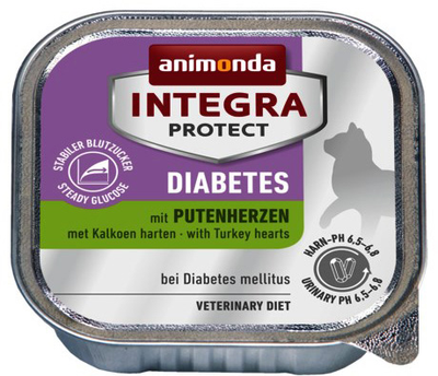 Mokra karma dla kotów Animonda Integra Diabetes z sercami indyki 100 g (4017721866293)