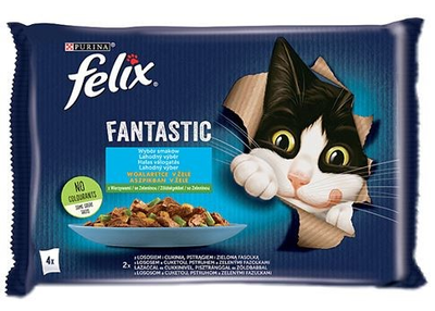 Mokra karma dla kotów Purina Karma Felix Fantastic Ryba z warzywami 4 x 85 g (7613039756973)