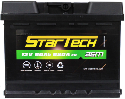 Аккумулятор Startech 12 V 60 Аh 680 А (SRT 12060 680 AGM)